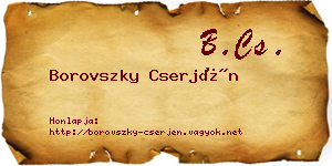 Borovszky Cserjén névjegykártya